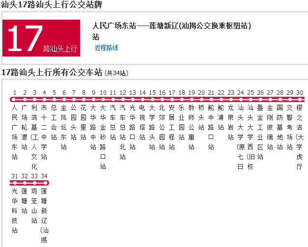 汕頭公交17路汕頭