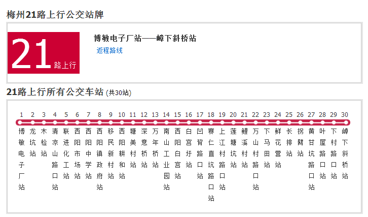 梅州公交21路