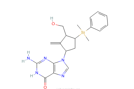 2-氨基-9-[(1S,3R,4S)-4-（二甲基苯基矽烷基）-3-羥甲基-2-亞甲基環戊基]-1,9-二氫-6H-嘌呤-6-酮