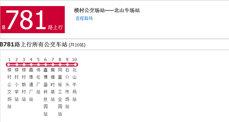 深圳公交B781路