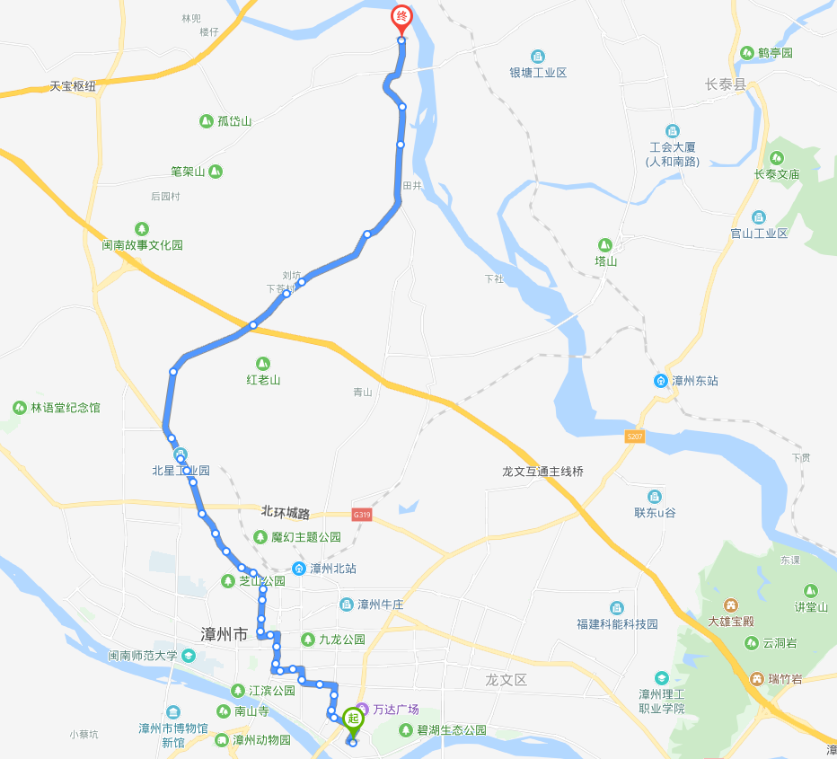 漳州公交16路路線圖