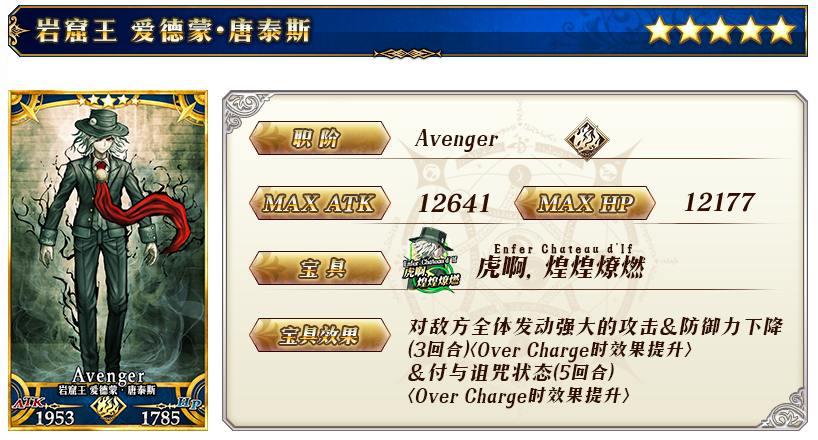 岩窟王愛德蒙·唐泰斯(遊戲《Fate/Grand Order》中的5星Avenger)