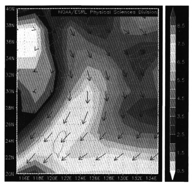 圖1 1968--1996年11月一3月NCEP地面風矢合成圖