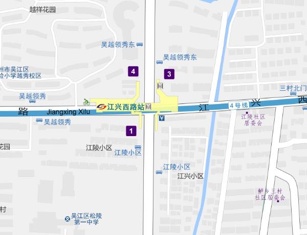 江興西路站出入口分布圖