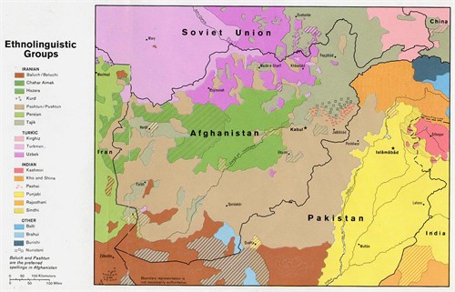 阿富汗民族分布圖