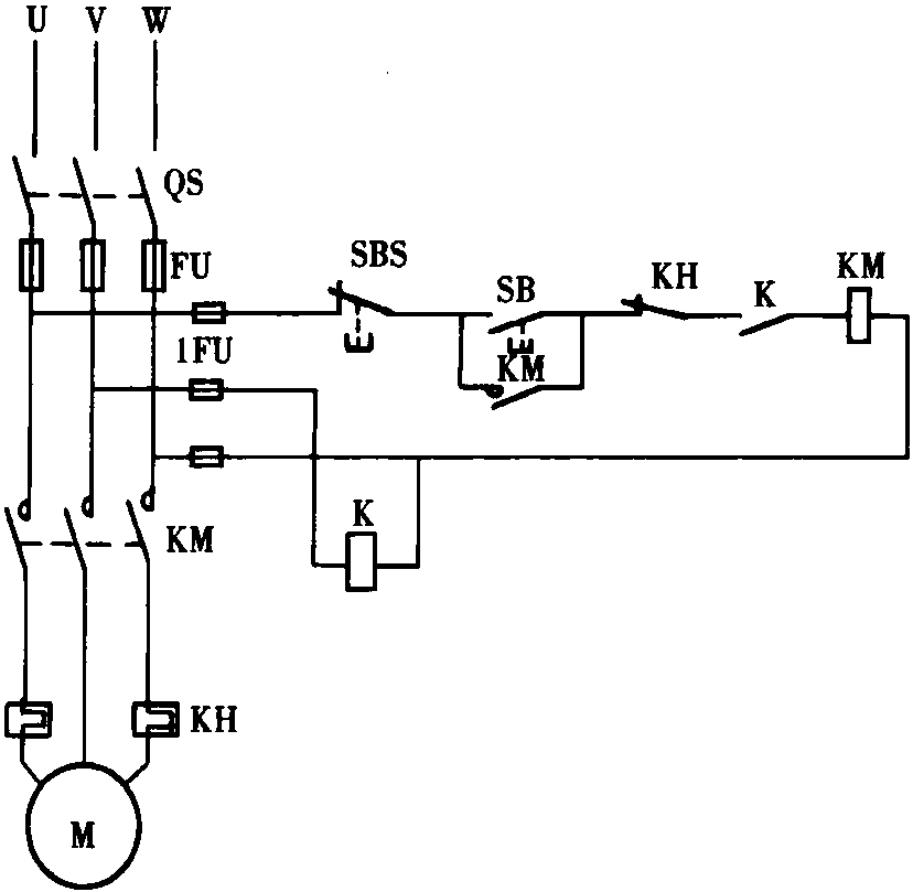 交流接觸器控制電動機故障分析接線圖