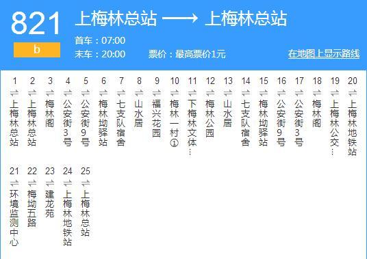 深圳公交B821路