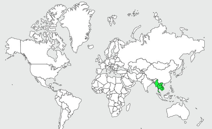 泰國火背鷳分布圖