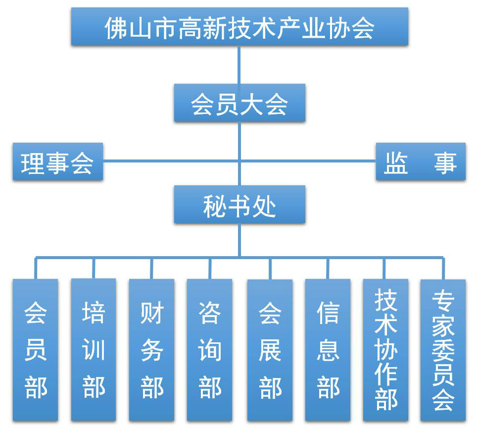 佛山市高新技術產業協會組織架構圖