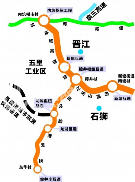 晉石高速公路-圍頭疏港支線示意圖