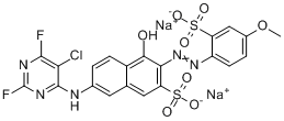7-[（5-氯-2,6-二氟-4-嘧啶基）氨基]-4-羥基-3-[（4-甲氧基-2-磺基苯基）偶氮]-2-萘磺酸鈉鹽