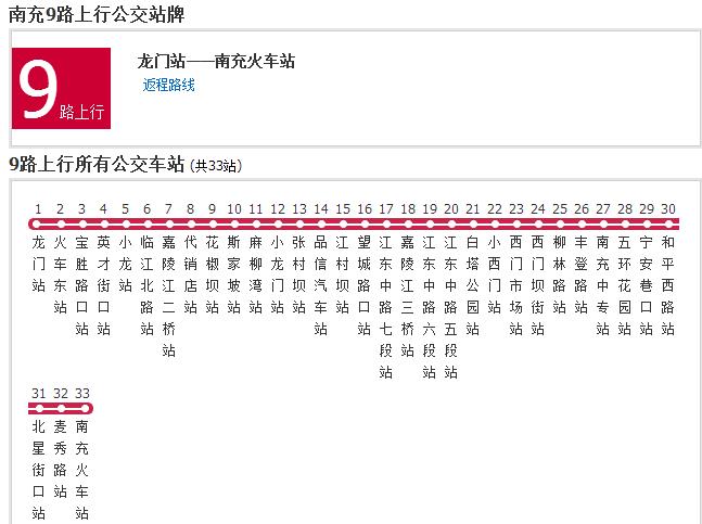 南充公交9路