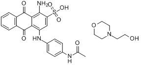 [4-[4-（乙醯氨基）苯氨基]-1-氨基-9,10-二氫-9,10-二氧代蒽-2-磺酸、嗎啉-4-乙醇的]化合物