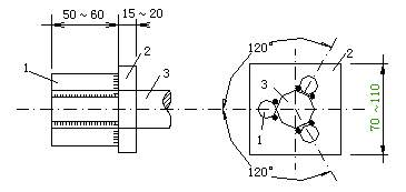 1—幫條；2—襯板；3一預應力筋