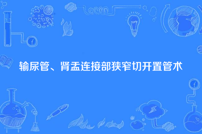 輸尿管、腎盂連線部狹窄切開置管術