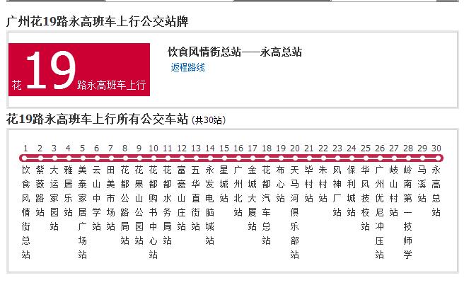 廣州公交花19路永高班車