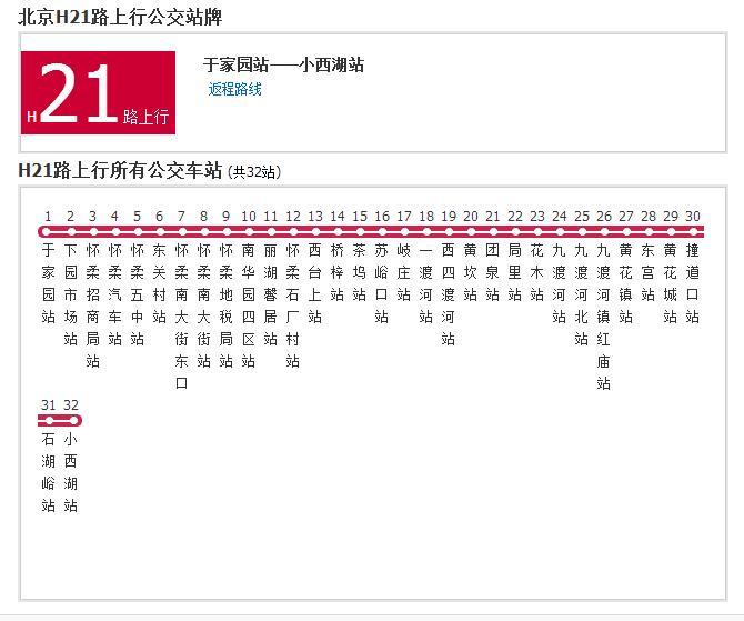 北京公交H21路