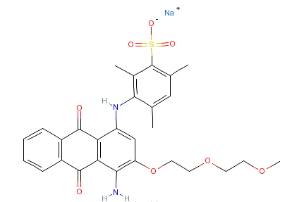 3-[[4-氨基-9,10-二氫-3-[2-（2-甲氧基乙氧基）乙氧基]-9,10-二氧代-1-蒽基]氨基]-2,4,6-三甲基苯磺酸鈉