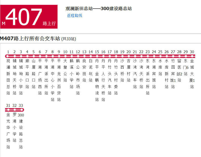 深圳公交M407路