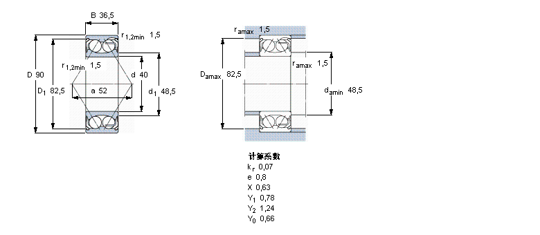 SKF 5308E-2Z軸承