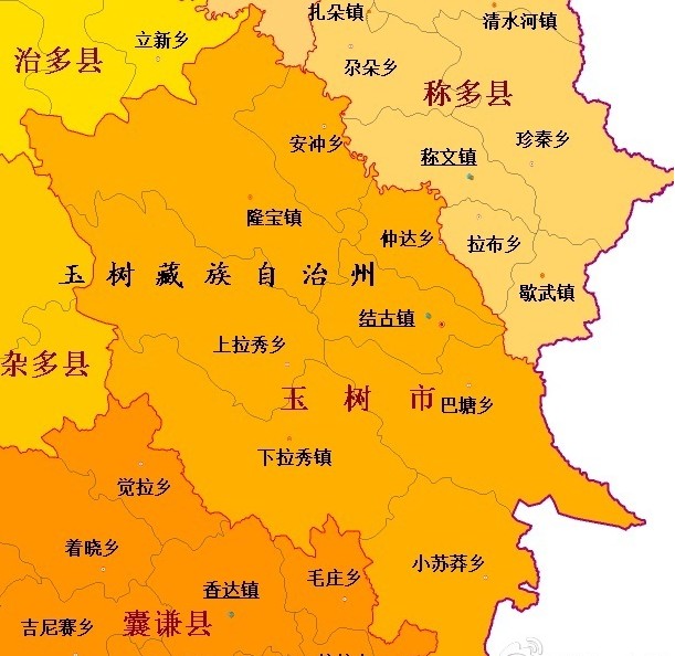 玉樹市行政區劃圖