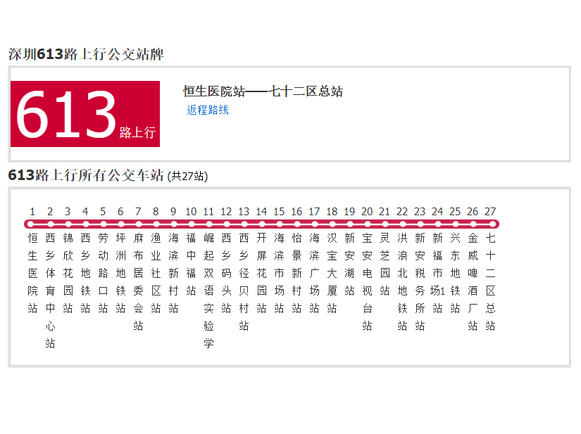 深圳公交613路