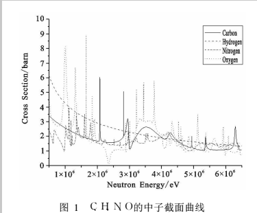 C、H、N、O的中子截面曲線