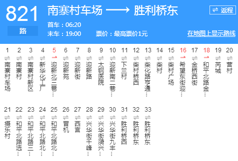 太原公交821路