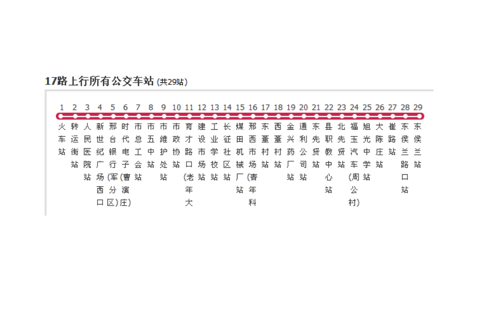 邢台公交17路