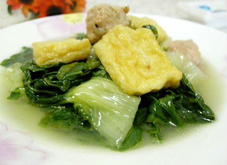 燉青菜油豆腐