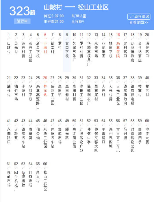 惠州公交323路