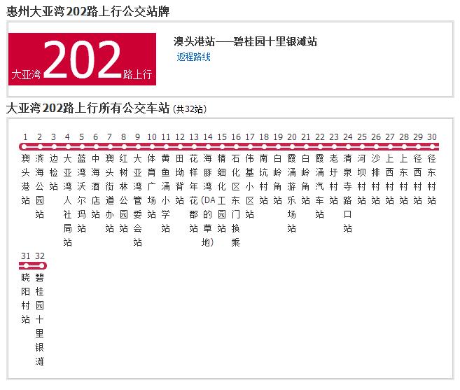 大亞灣公交202路