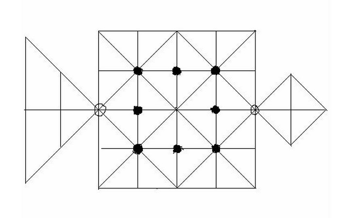 圖2 鄂溫克鹿棋示意圖