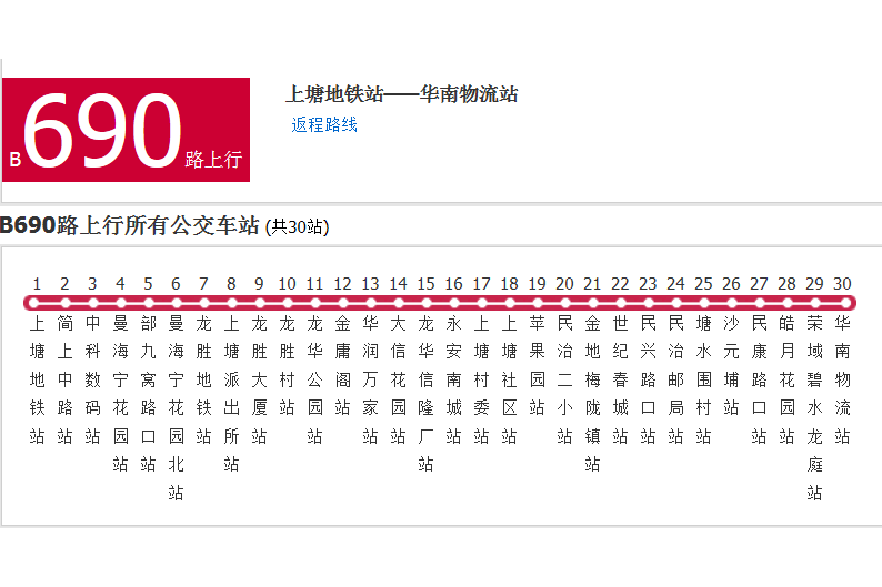 深圳公交B690路