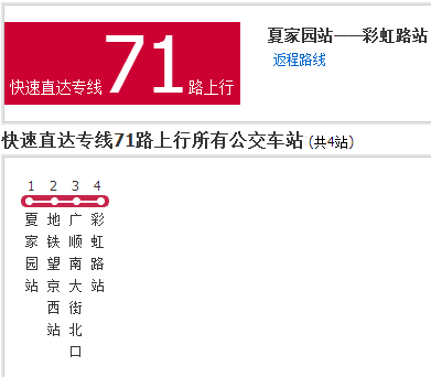 北京公交快速直達專線71路