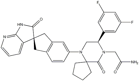 (8R)-8-（3,5-二氟苯基）-10-氧代-N-[(2R)-1,1\x27,2\x27,3-四氫-2\x27-氧代螺[2H-茚-2,3\x27-[3H]吡咯並[2,3-B]吡啶]-5-基]-6,9-二氮雜螺[4.5]癸烷-9-乙醯胺