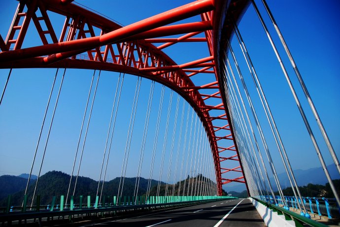 太平湖大橋為鋼管混凝土中承式提籃拱橋