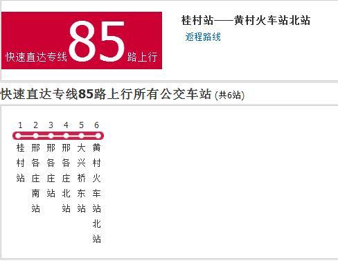 北京公交快速直達專線85路