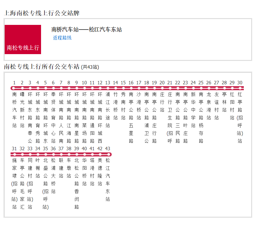上海公交南松專線