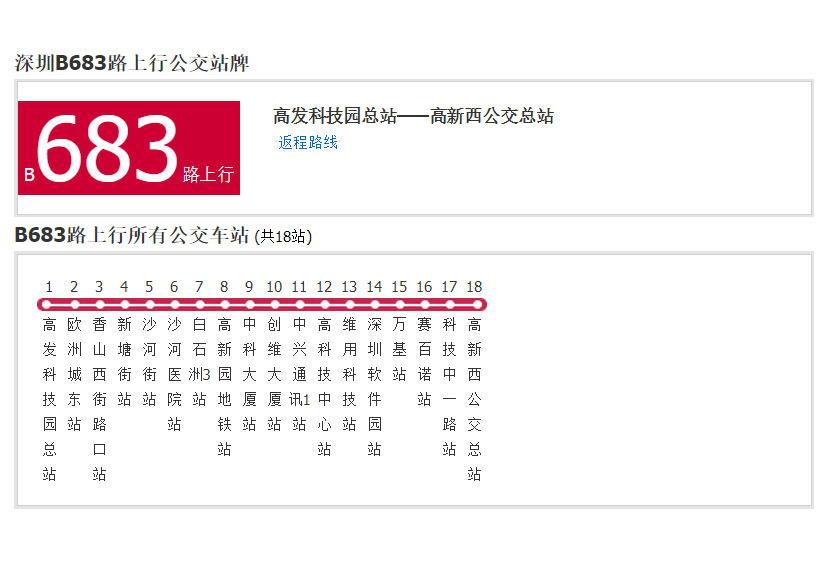 深圳公交B683路