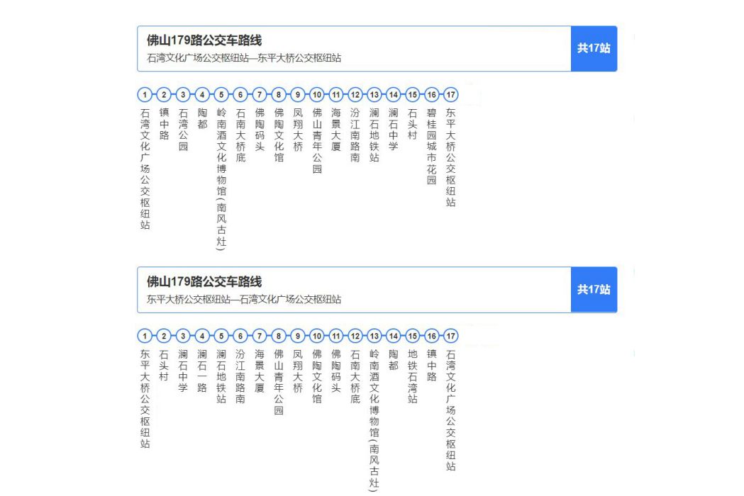 佛山公交179路