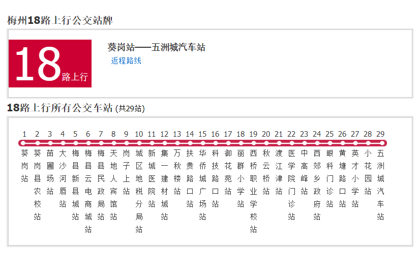 梅州公交18路