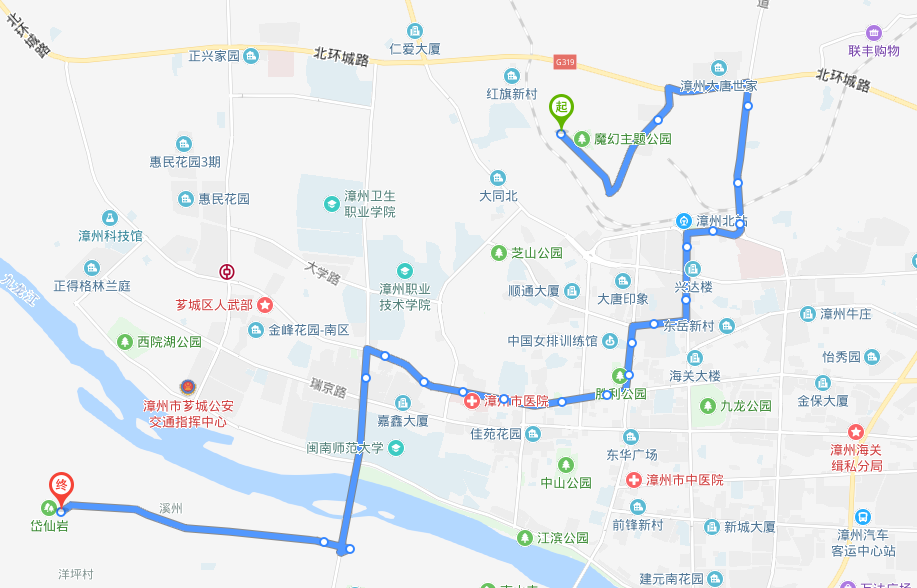 漳州公交15路路線圖