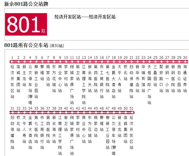 新余公交801路