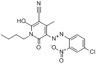 1-丁基-5-[（4-氯-2-硝基苯基）偶氮基]-1,6-二氫-2-羥基-4-甲基-6-氧代-3-吡啶甲腈