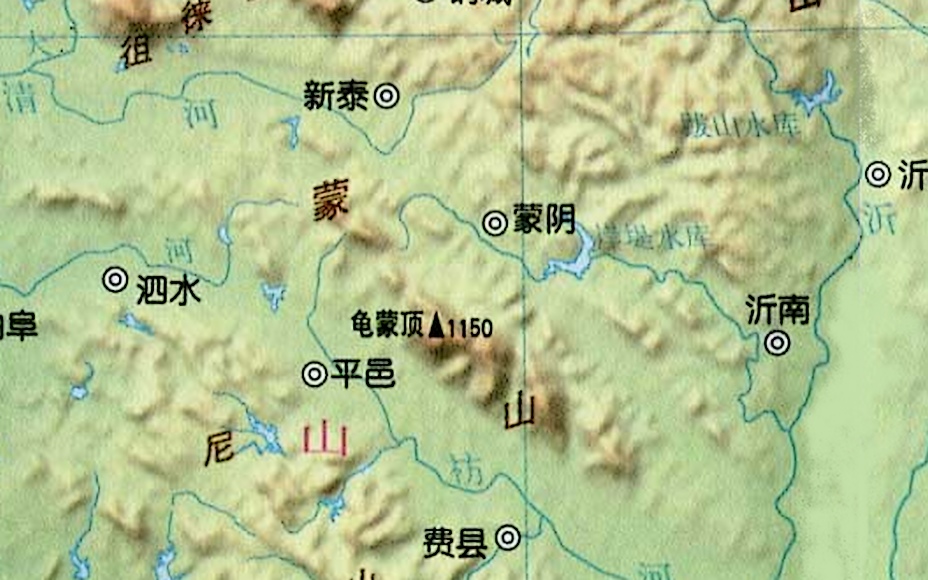 蒙山詳細位置及走向、範圍示意圖