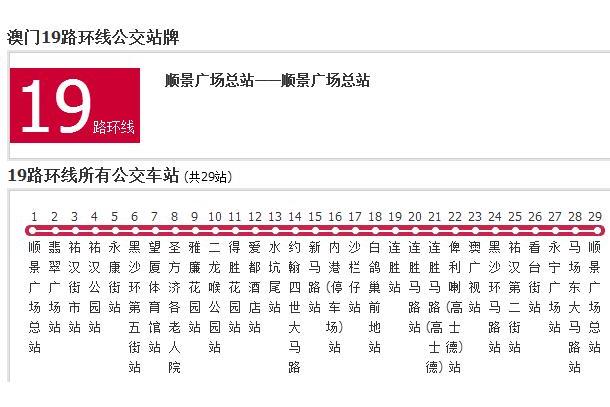 澳門公交19路環線