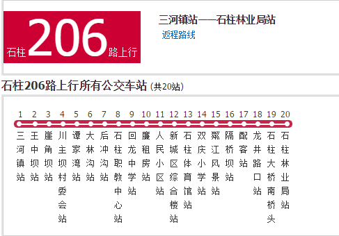 石柱公交206路