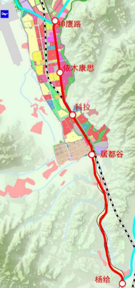 軌道交通T4線站點及走向圖