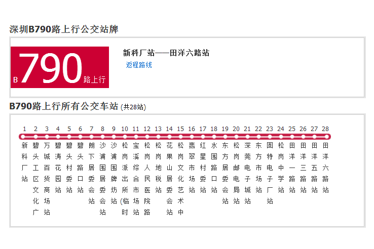 深圳公交B790路